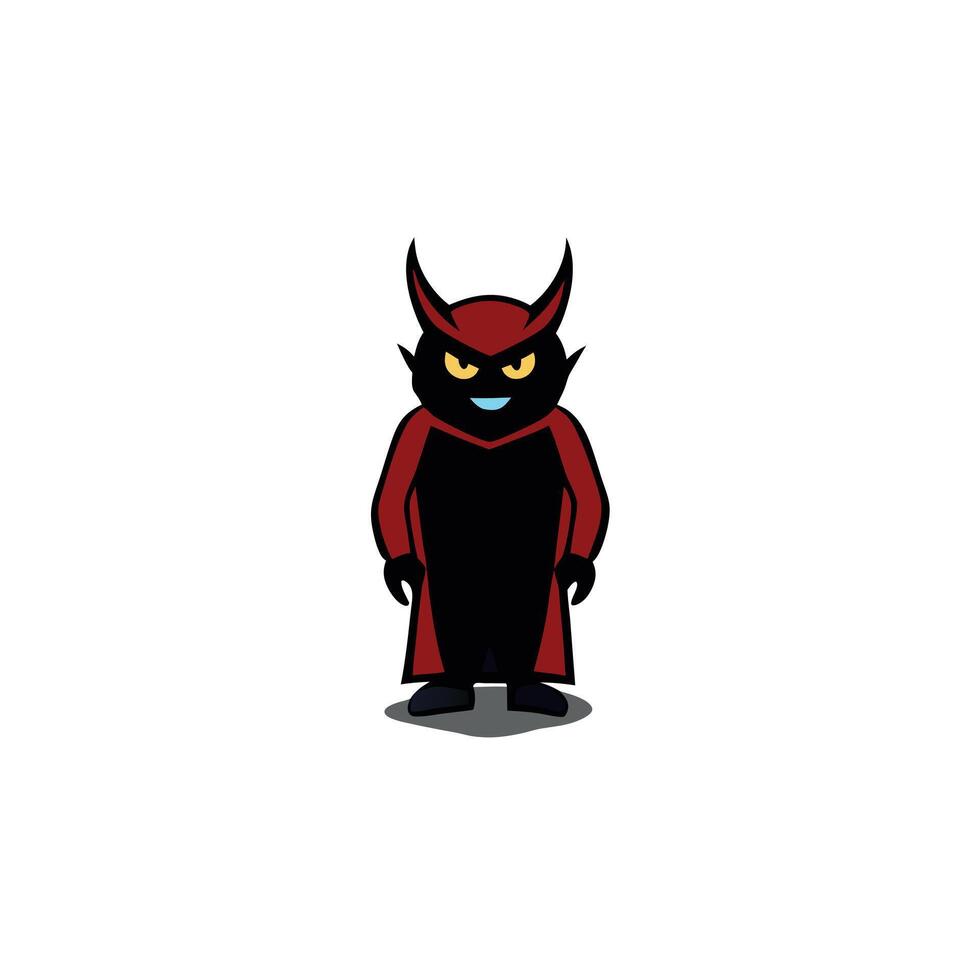 Dark menacing devil figure shrouded in shadows vector