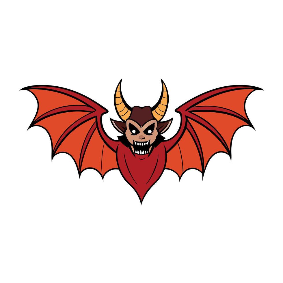 Majestic Demon Wings Soaring Against a white Background vector