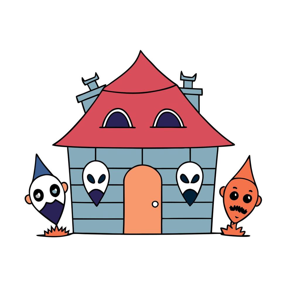 Masks of Intrigue. Abandoned House Wonders vector