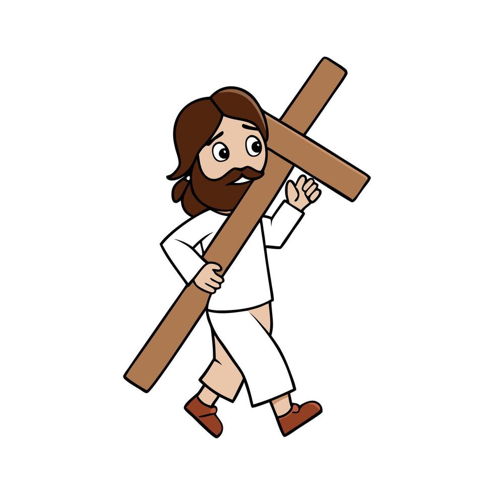 Jesus christ carrying cross good friday background vector