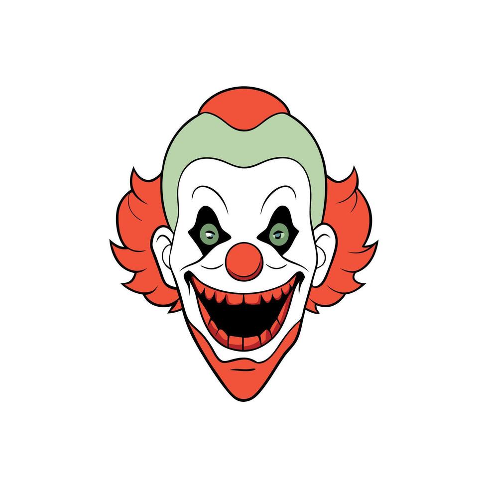 Scary Horror Clown Mask Isolated on White. vector