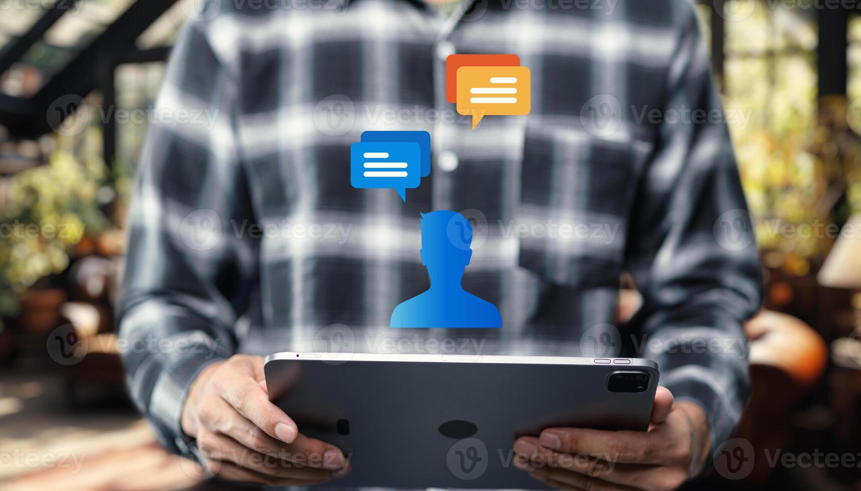 An online chat message icon featuring a speech bubble with smooth, rounded corners, commonly used to represent messaging or communication in digital platforms photo