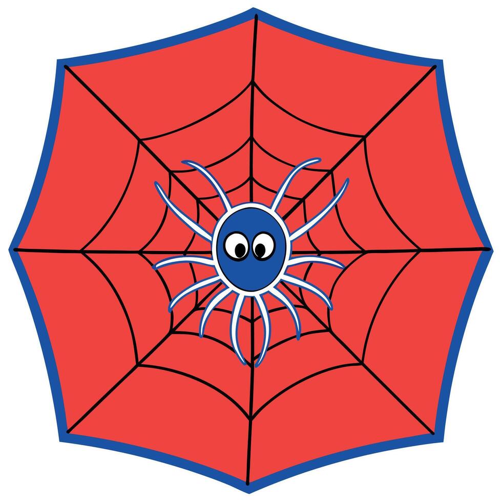 Spider web blue and red background with ai vector
