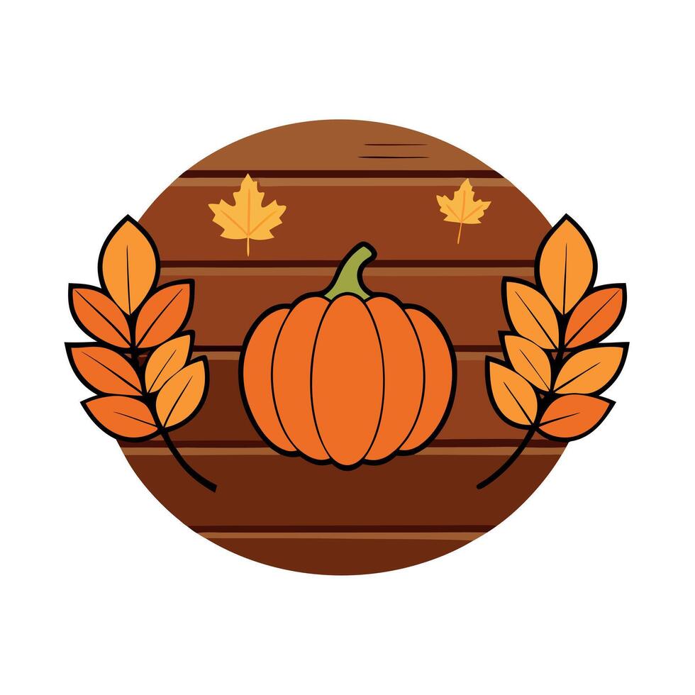 Autumn background decoration from dry leaves and pumpkin on dark wooden background. Flat lay. top view for Autumn. fall. Thanksgiving concept. Created with technology. vector