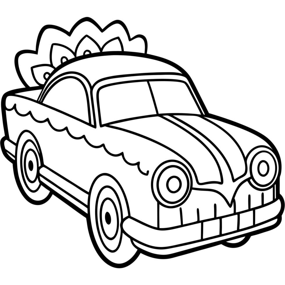 Illustration of a car painted for Mexican Day of the Dead vector