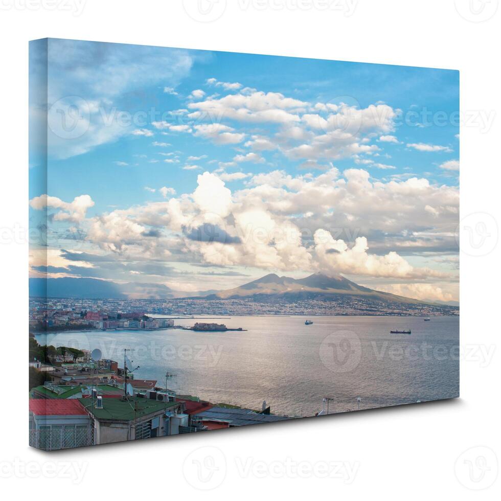 View of Naples bay on canvas photo