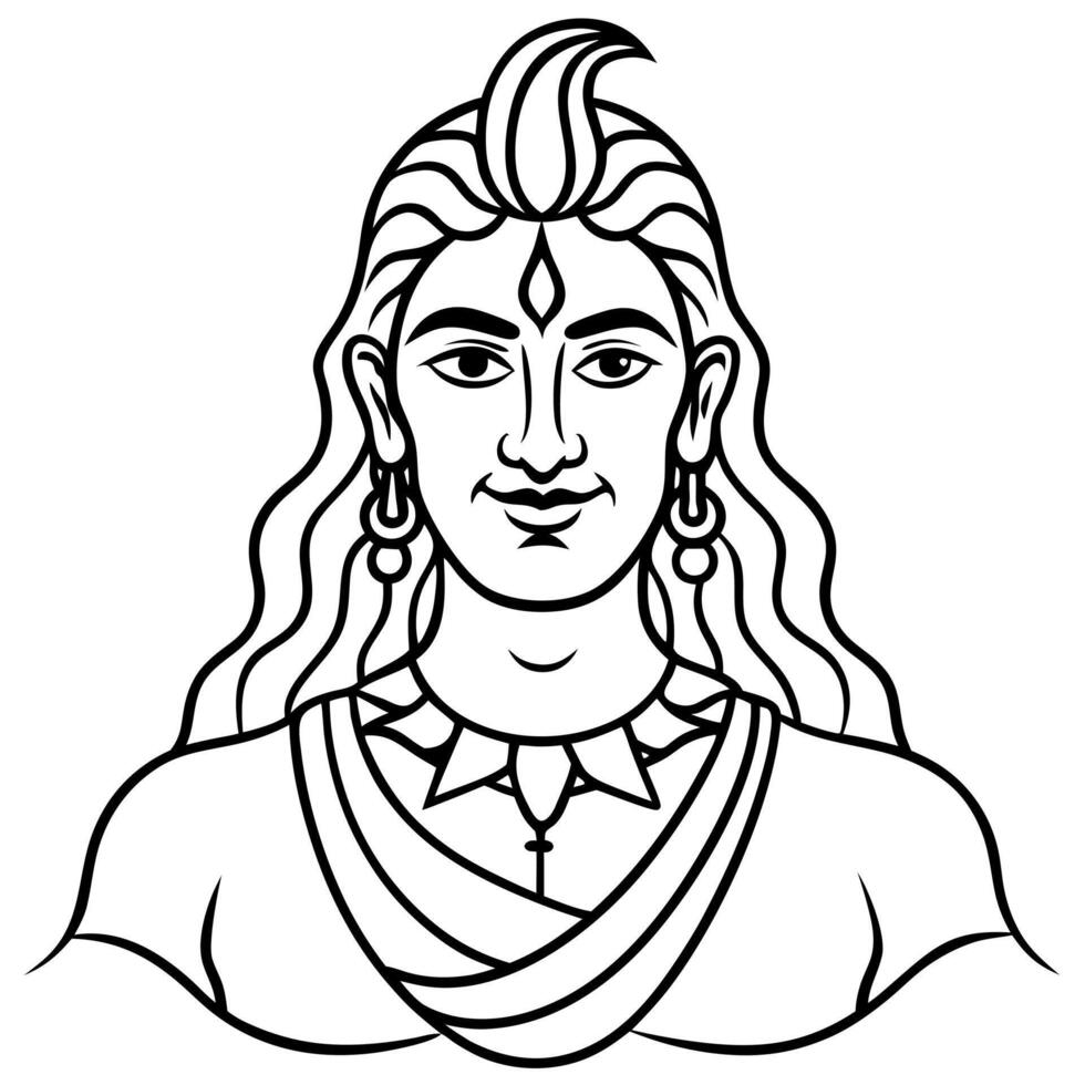 Lord shiva indian god of hindu for maha shivratri vector
