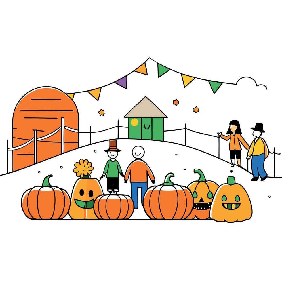 Big Black Spooky Scary House in the Middle of the Mystical Forest Art Illustration. Halloween Horror Movie Cinematic Background vector