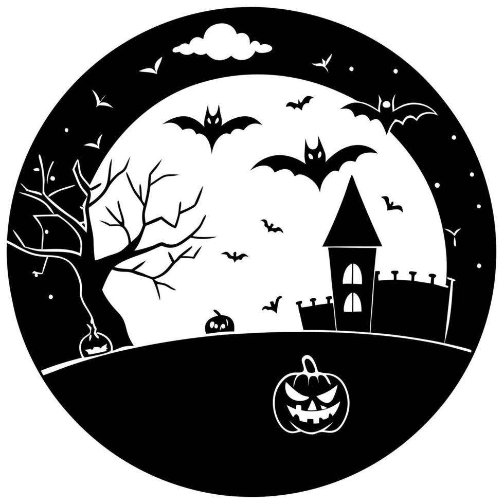 Illustration of dark night halloween background vector