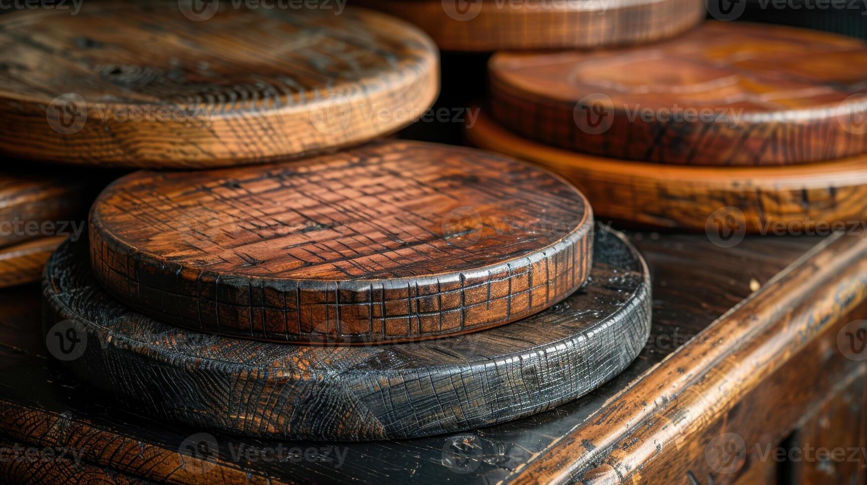 Part of a wooden slab table. Designer wooden slab piece photo