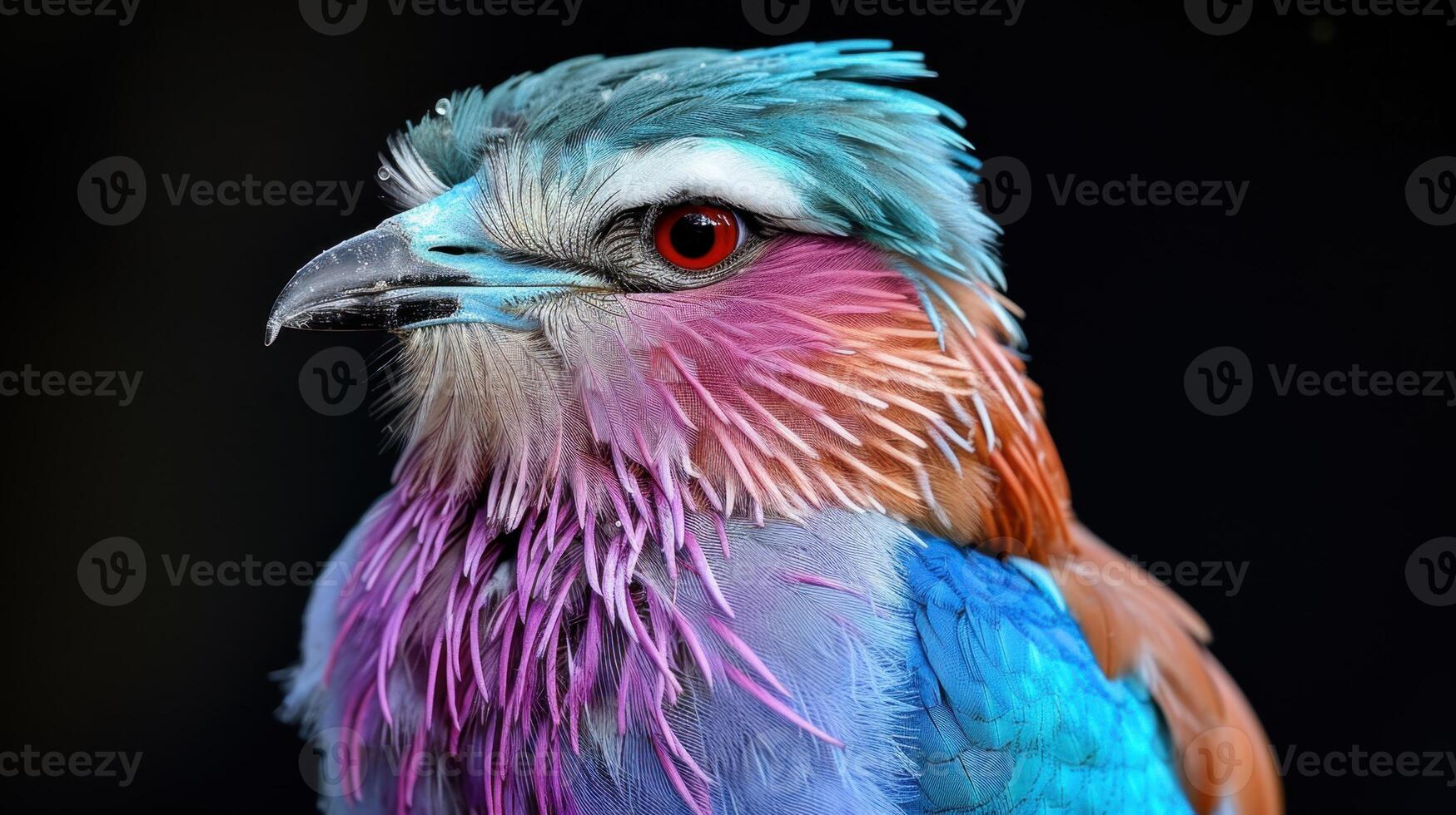 Bird Lilac roller on black background. Lilac Breasted Roller Perched on a Branch photo