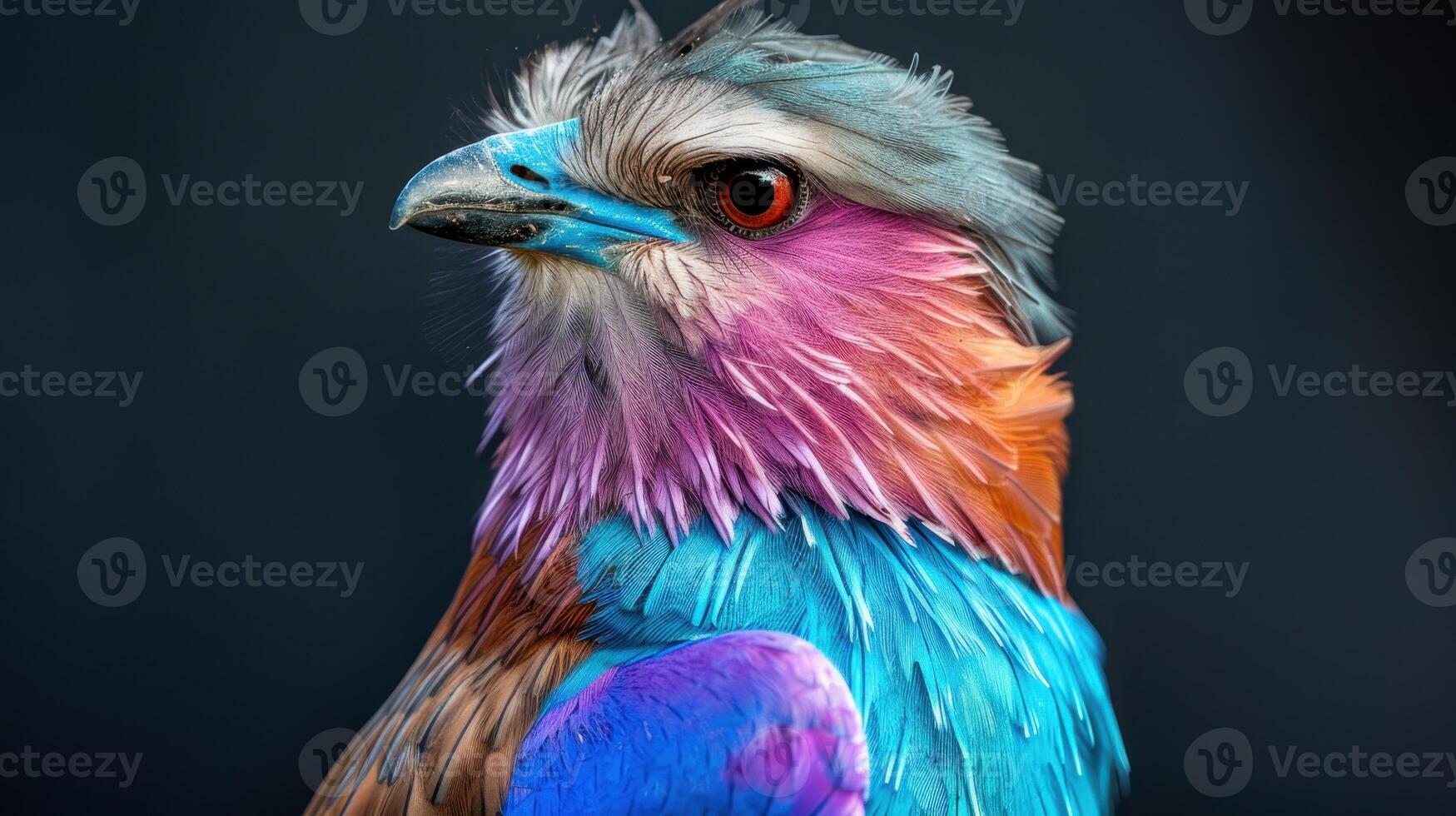 Bird Lilac roller on black background. Lilac Breasted Roller Perched on a Branch photo