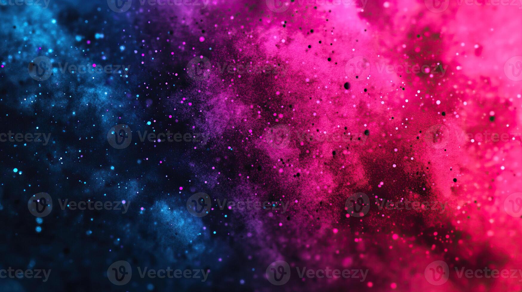 Colorful cosmic abstract background with pink and blue hues and sparkling stars. photo
