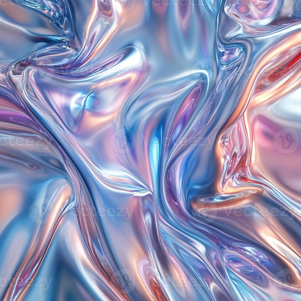 Abstract colorful metallic wave texture, ideal for background design. photo