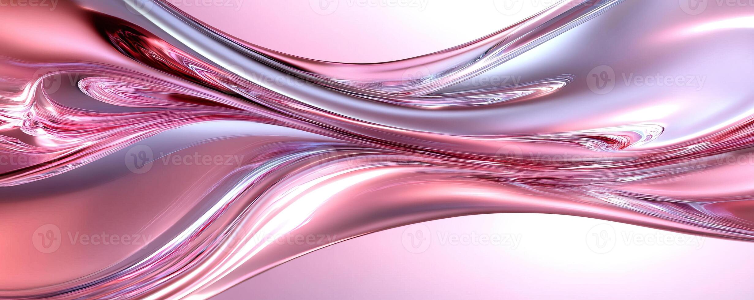 Abstract flowing waves in shades of pink and silver creating a smooth, modern look. photo