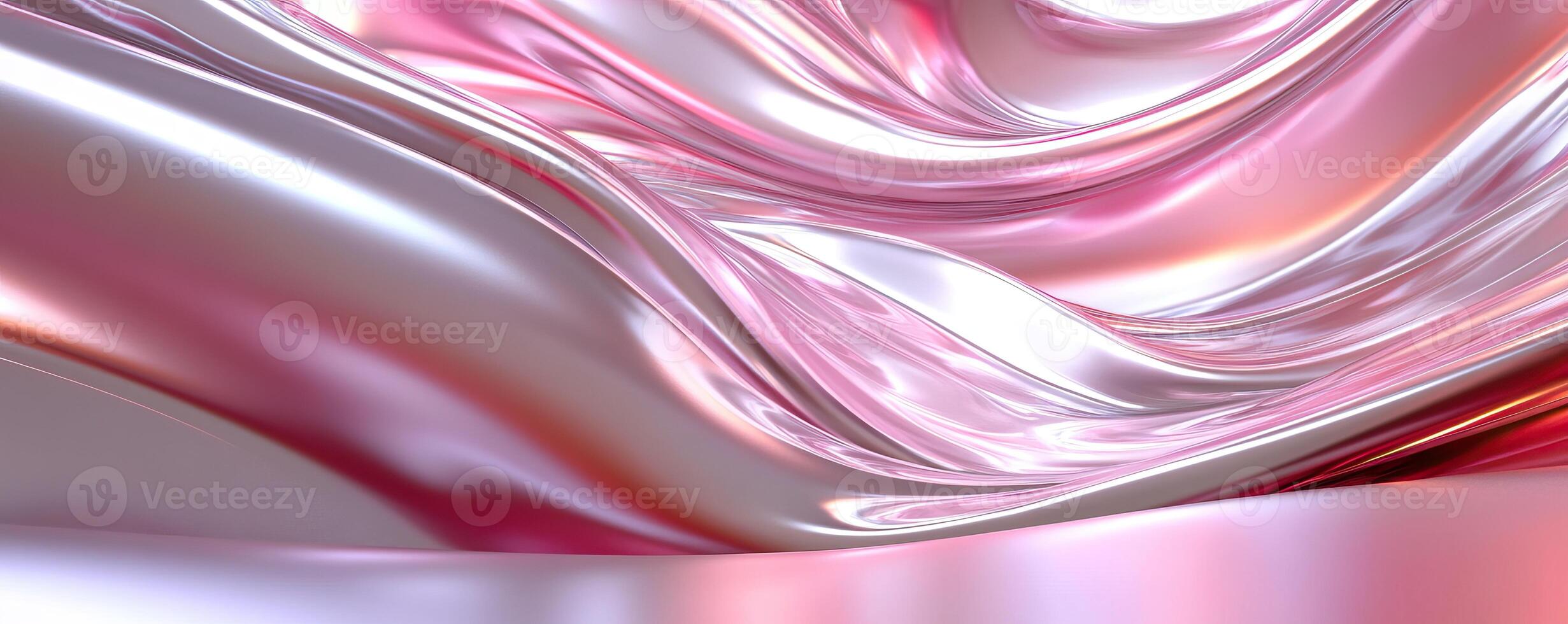Abstract smooth pink and silver waves, perfect for backgrounds or design elements. photo
