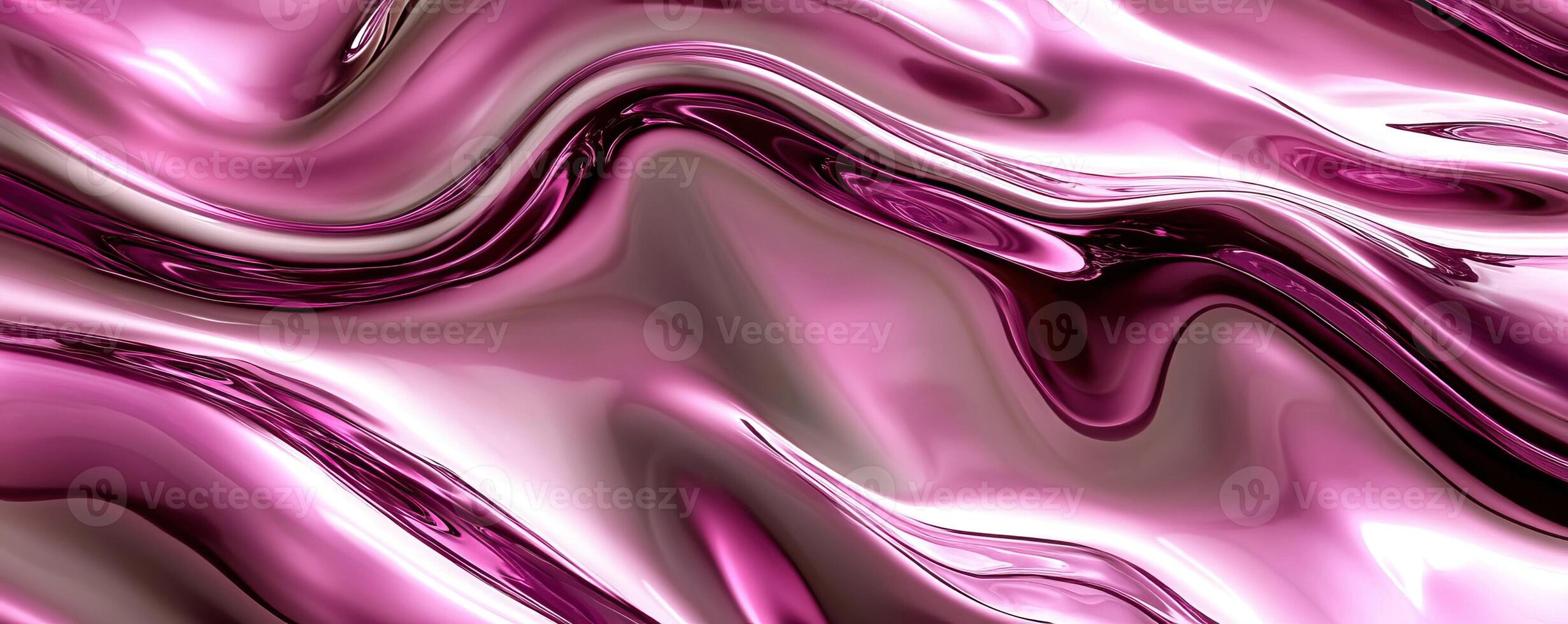 Abstract pink liquid texture with smooth waves and shiny reflections, ideal for backgrounds or design projects. photo