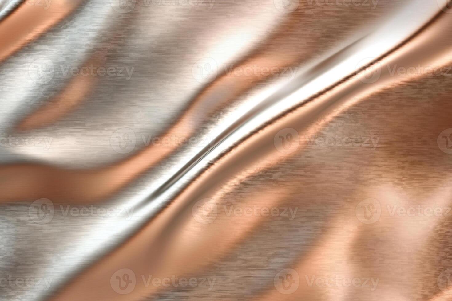 Elegant fabric texture in shades of silver and copper, showcasing smooth waves and subtle sheen. photo