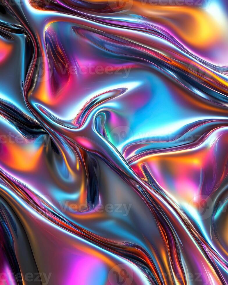 Colorful abstract background with shiny, flowing patterns in vivid hues. photo