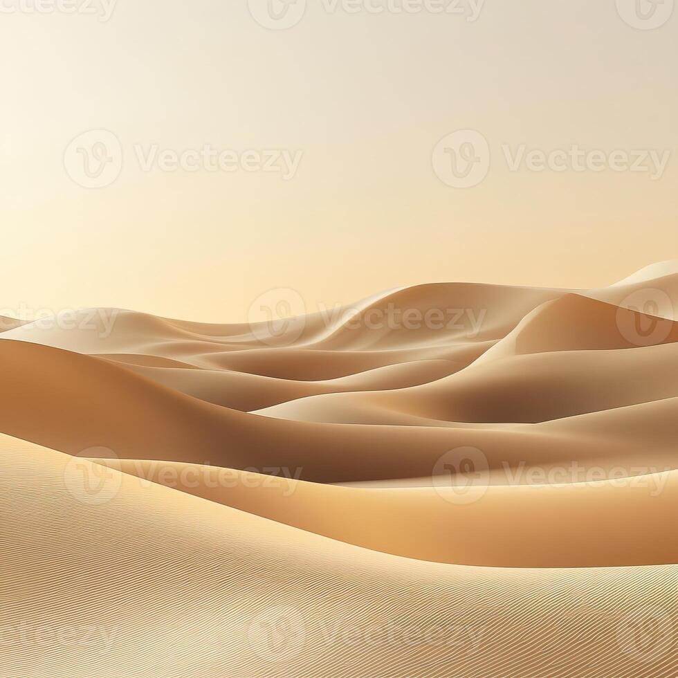 Stunning undulating sand dunes under soft light, creating a serene desert landscape. photo