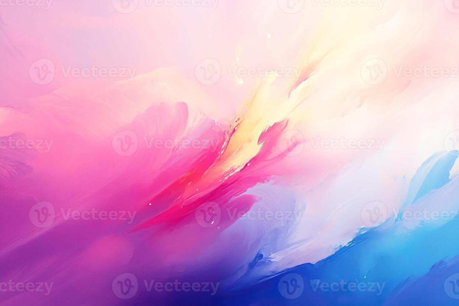 Colorful abstract background with flowing pink, blue, and yellow shades, creating a dreamy artistic effect. photo