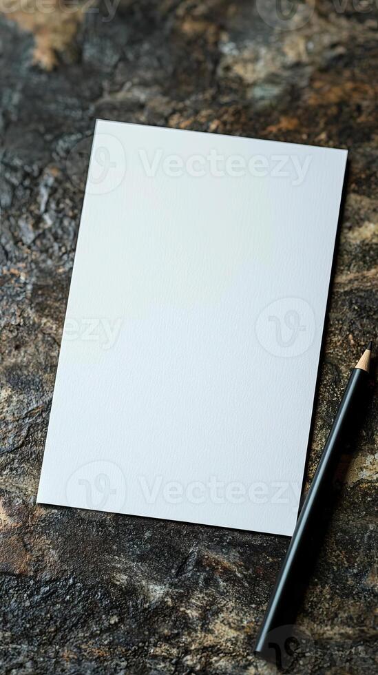 a white blank invitation in portrait 5x7 mockup scene ,with focus on the invitation photo