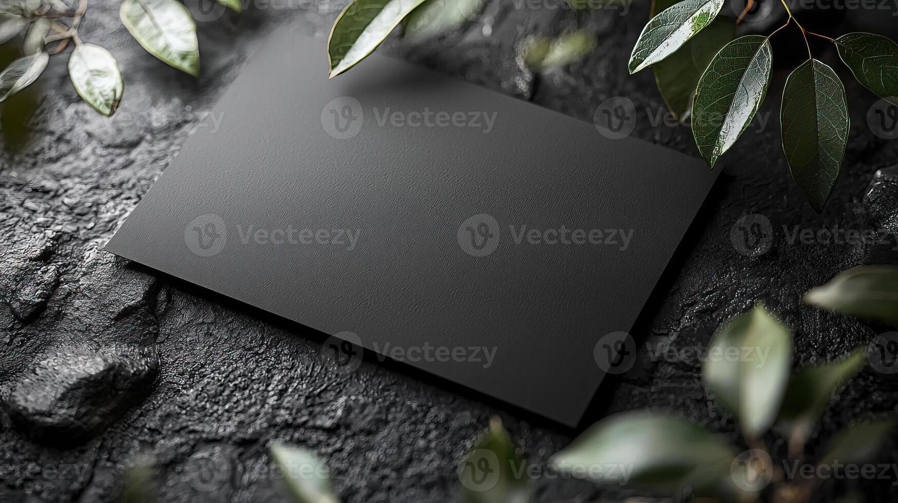 a4 horizontal clean leaflet mockup, blackred environment photo