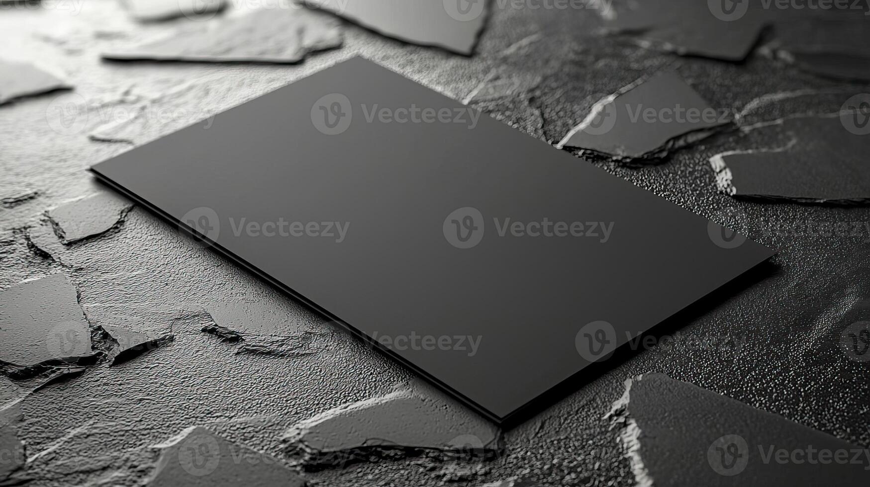 a4 horizontal clean leaflet mockup, blackred environment photo