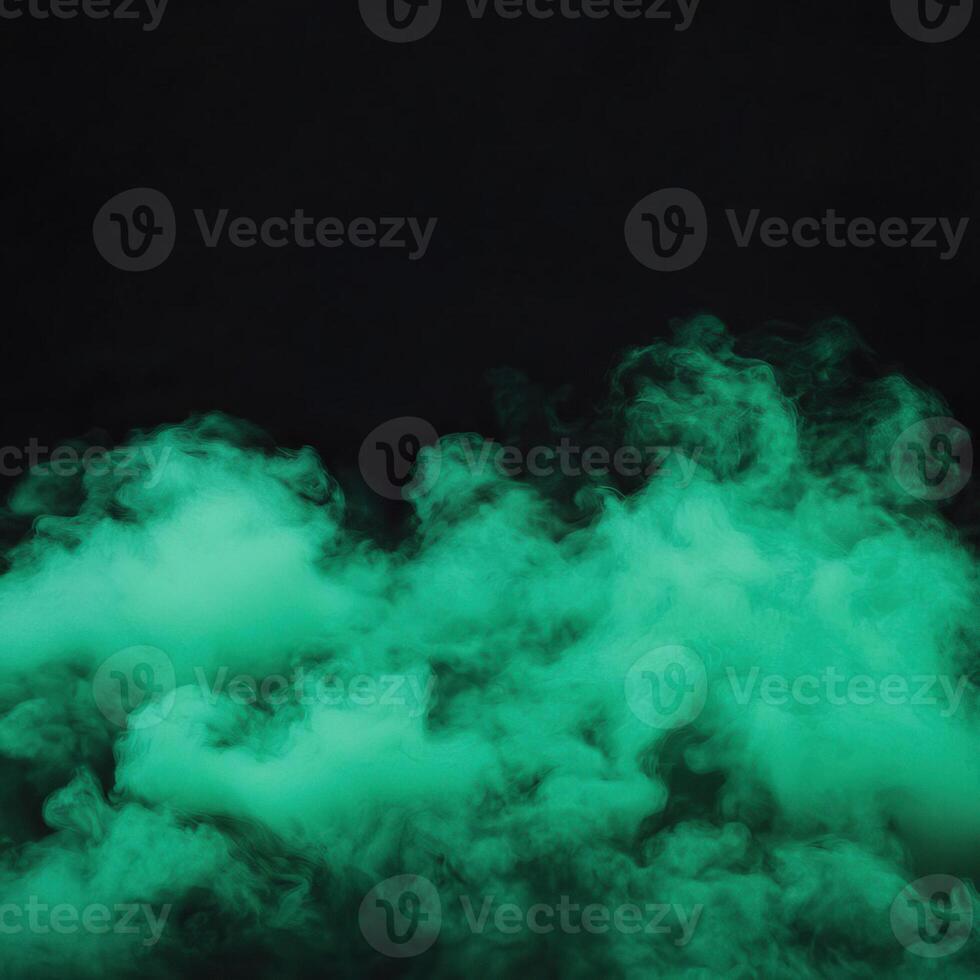 Abstract dark green mist rolling over a black background, evoking a sense of foreboding and depth, mysterious and eerie photo