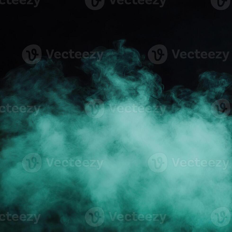 Abstract dark green mist rolling over a black background, evoking a sense of foreboding and depth, mysterious and eerie photo