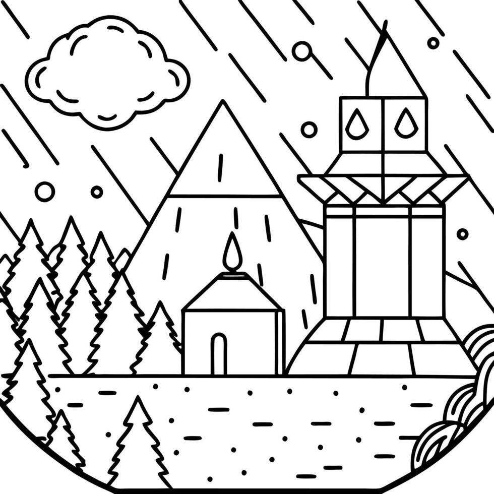 Rainy night. Superb anime-styled and DnD environment vector