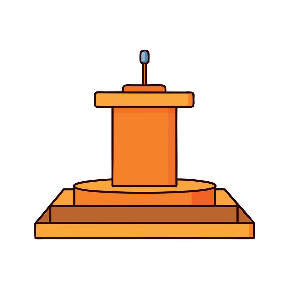 Product display orange podium for product presentation. vector