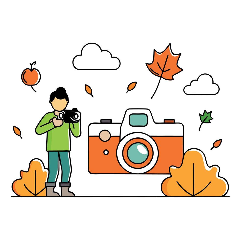 Autumn Delight. Embracing the Serene Backdrop for Your Fall Photoshoot vector