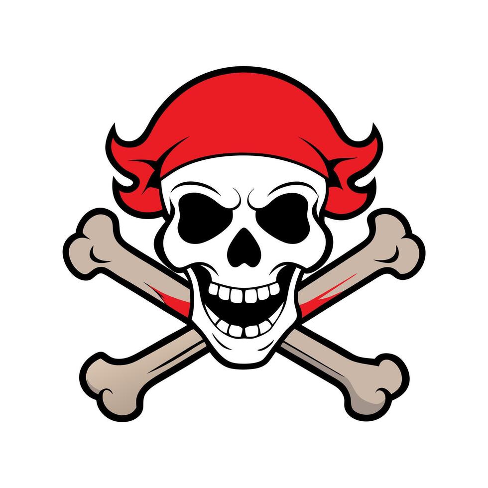 Pirates skull and crossbones logo isolated vector