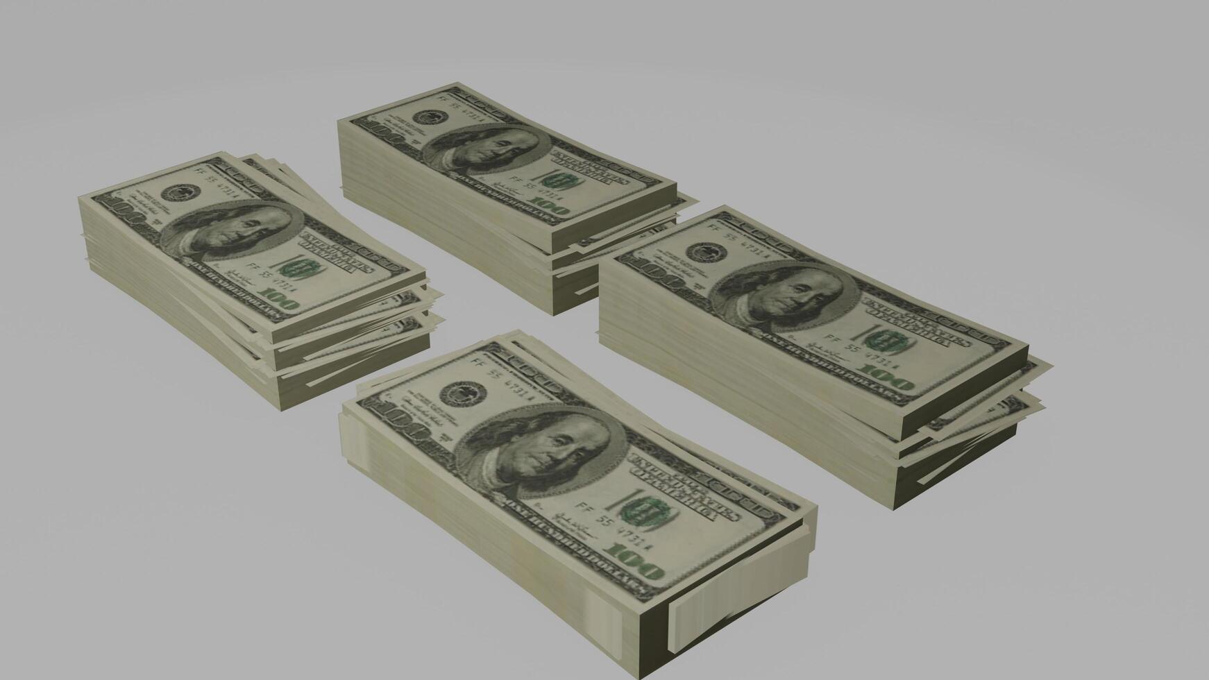 dollar bundles with white background photo