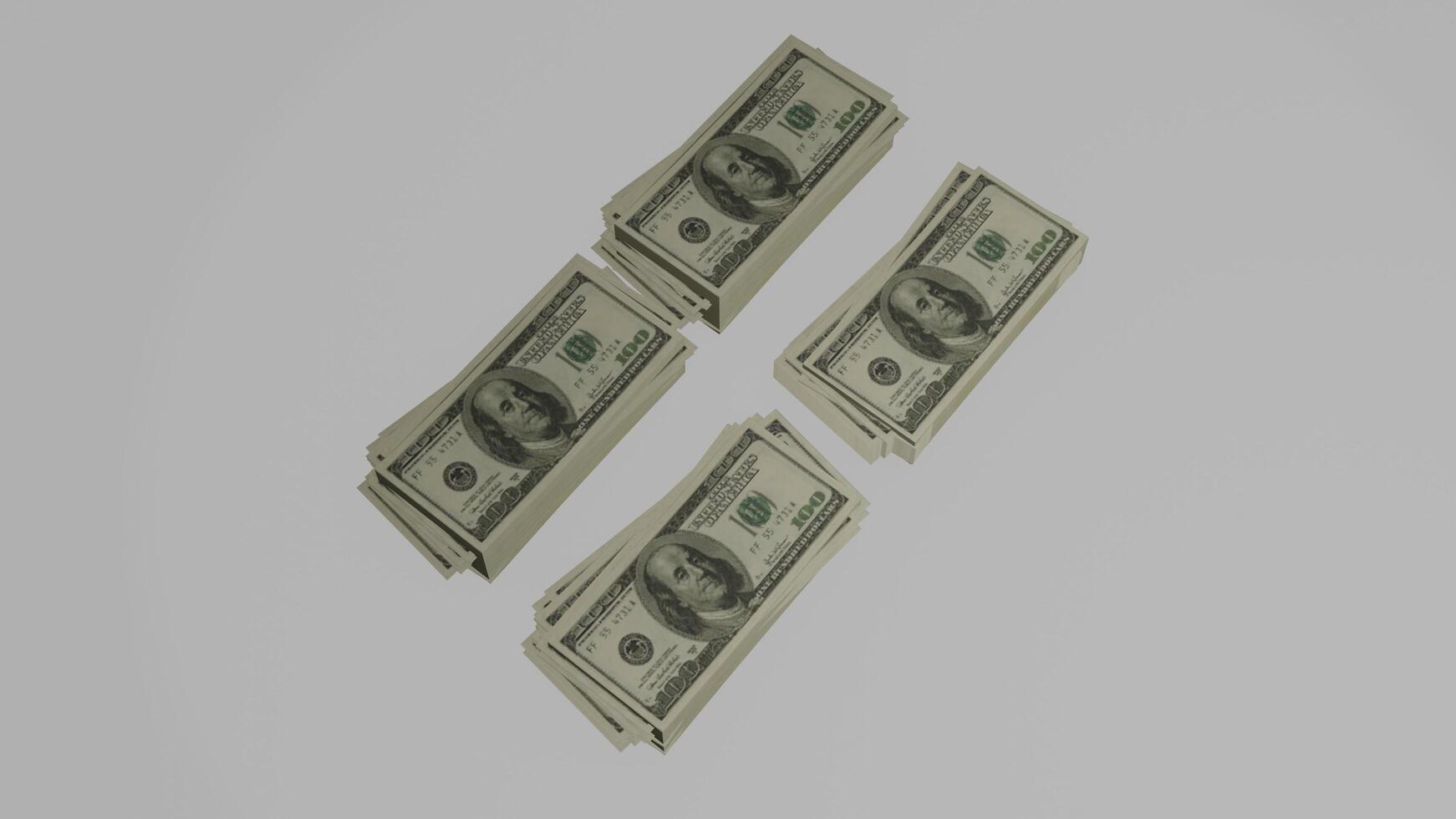 dollar bundles with white background photo