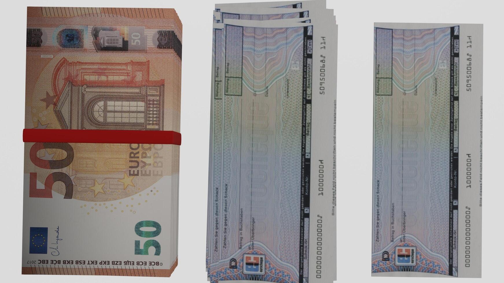 Euro Banknotes with white background photo