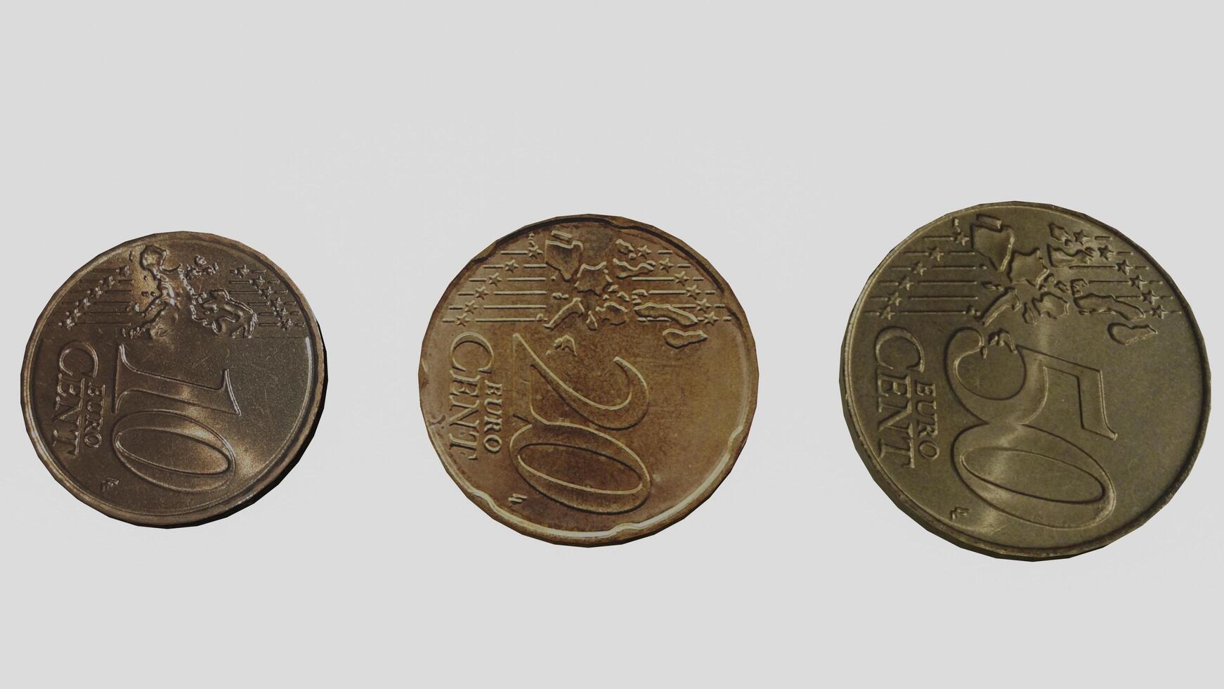 euro coins with white background photo