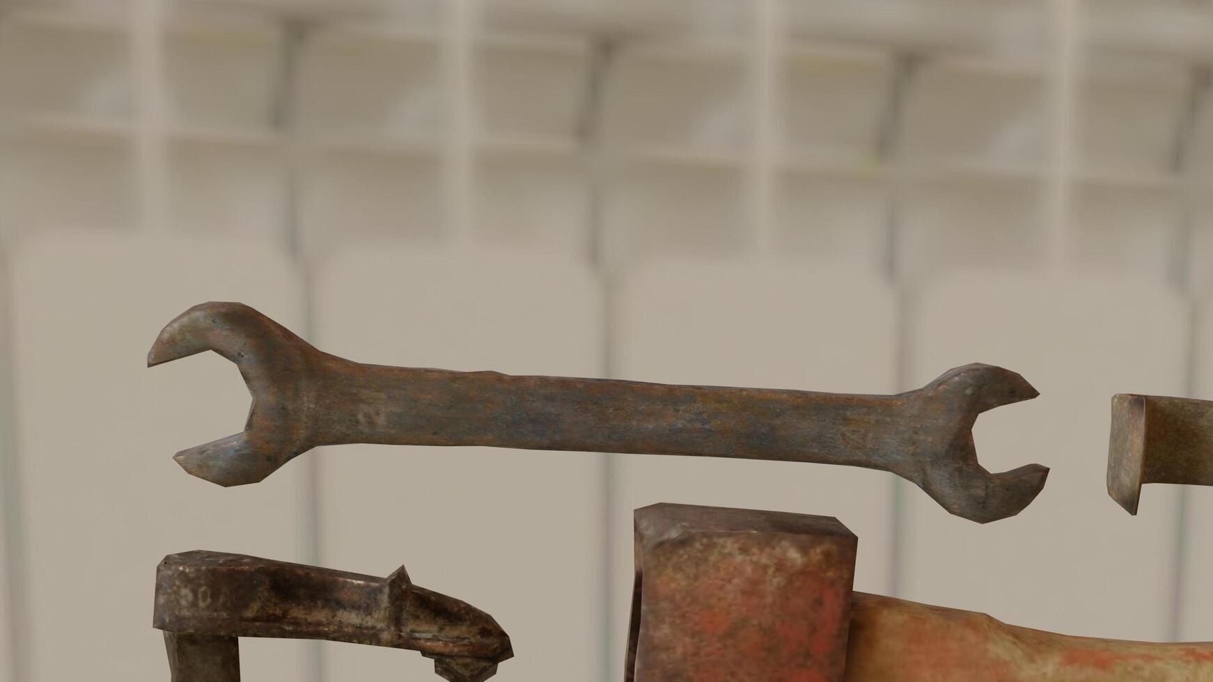Old Carpenter Tools with white background photo