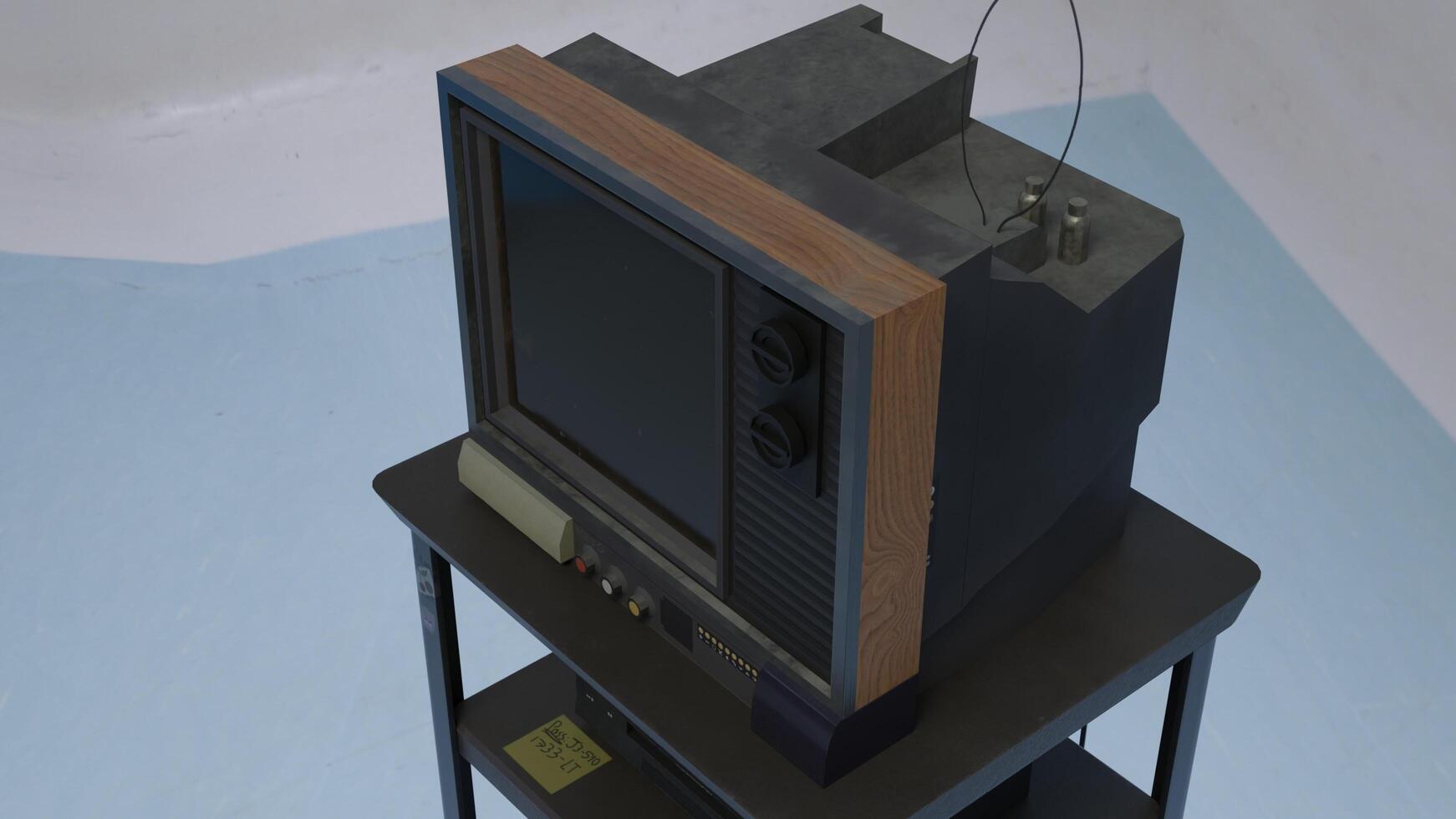 old wooden tv on plastic stand 4k photos