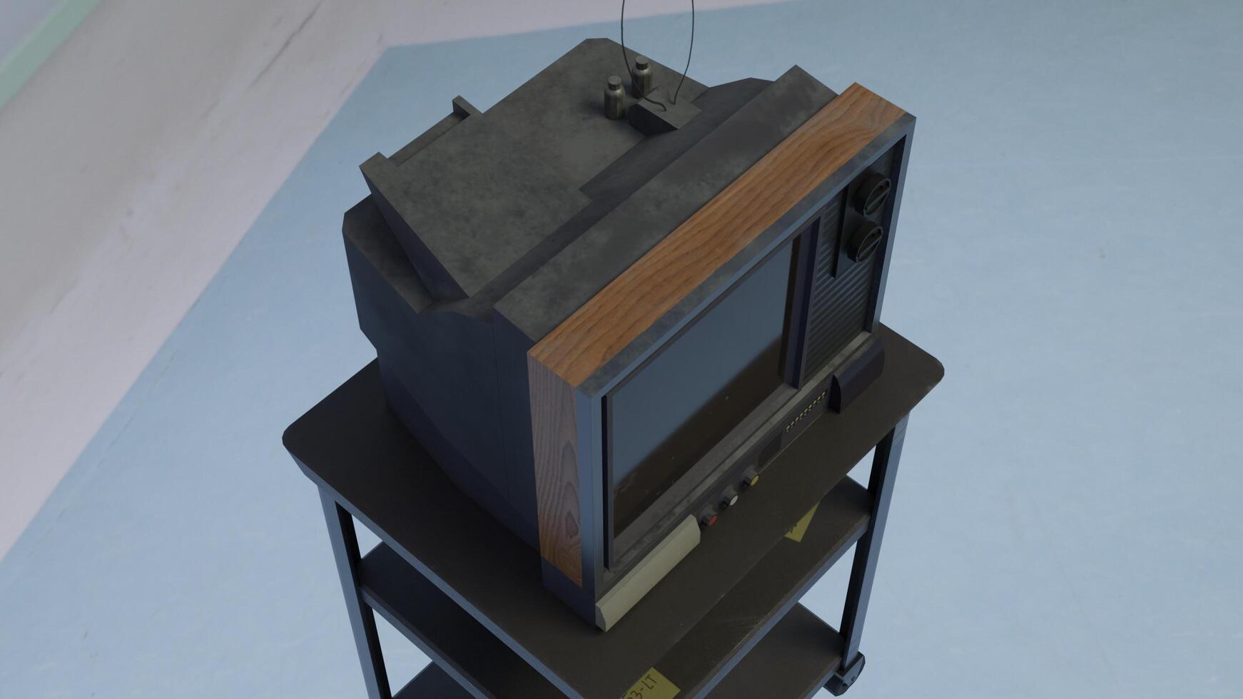 old wooden tv on plastic stand 4k photos