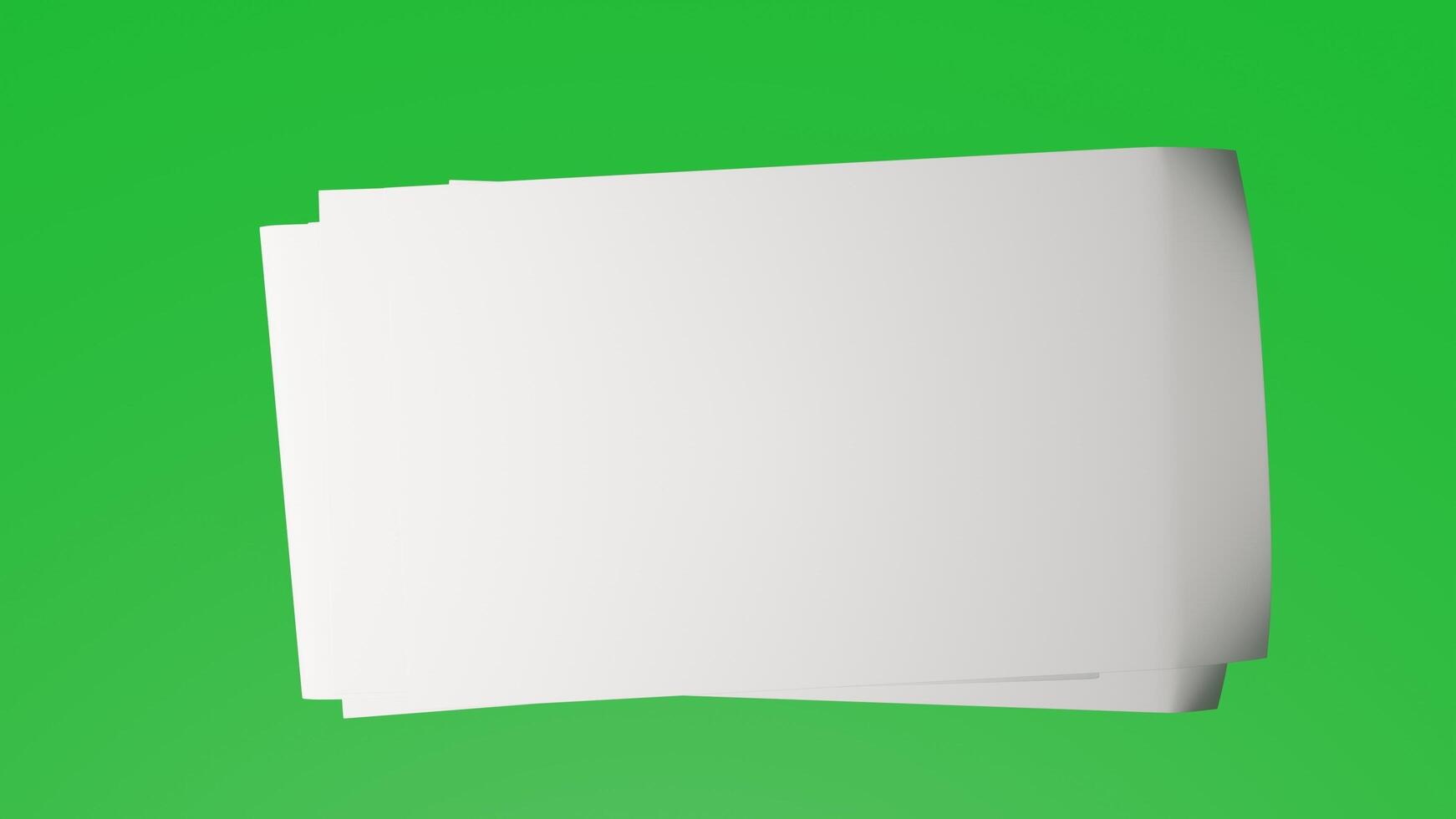 Blank Paper Stack with green background photo