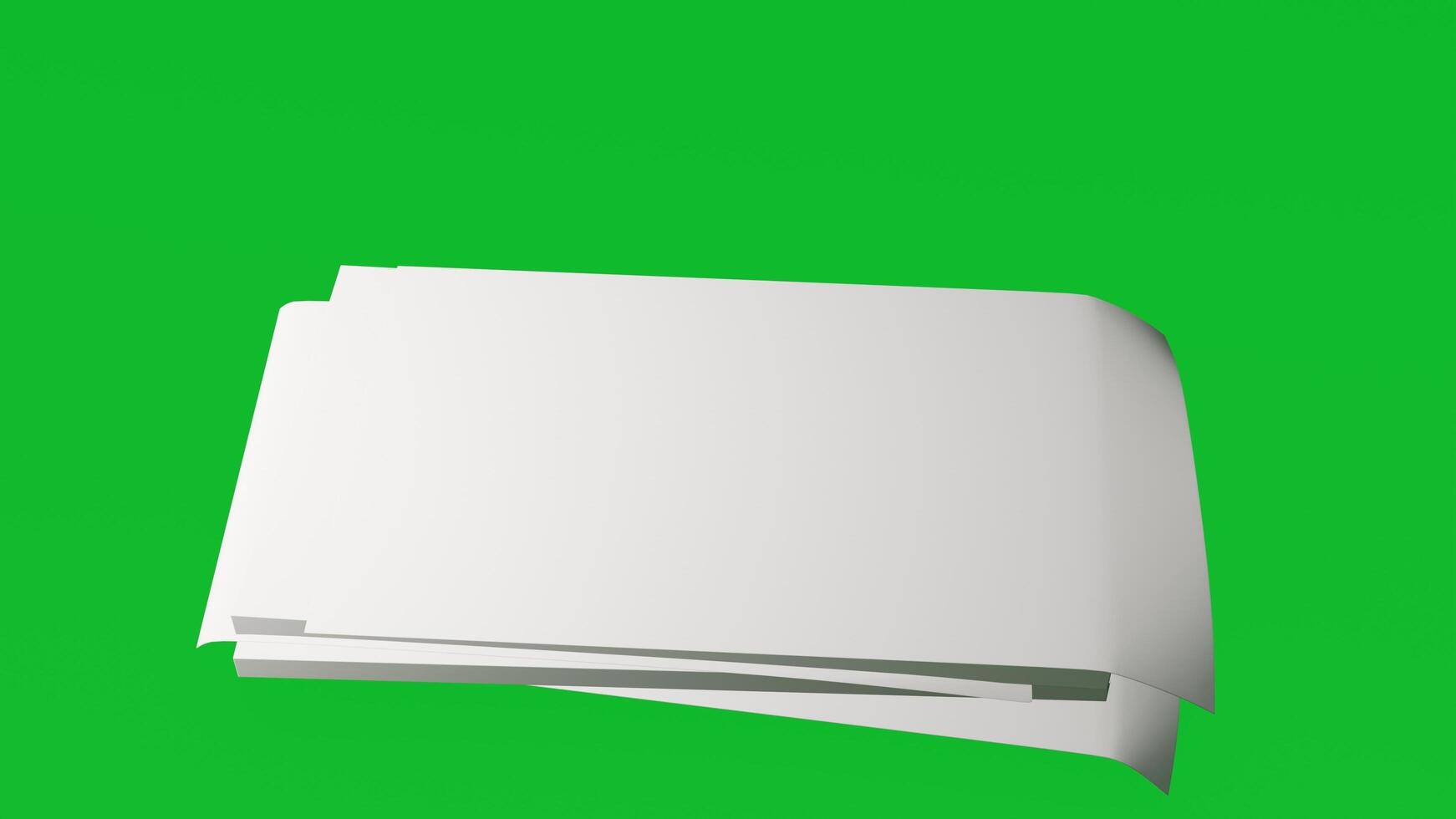 Blank Paper Stack with green background photo