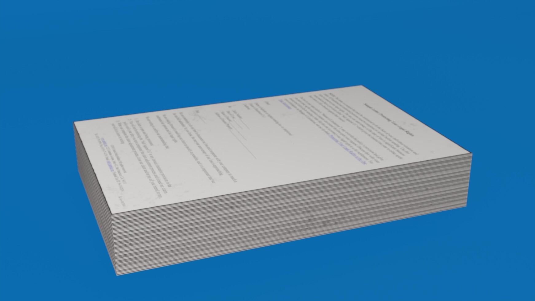 Examination Paper Stack with blue background photo