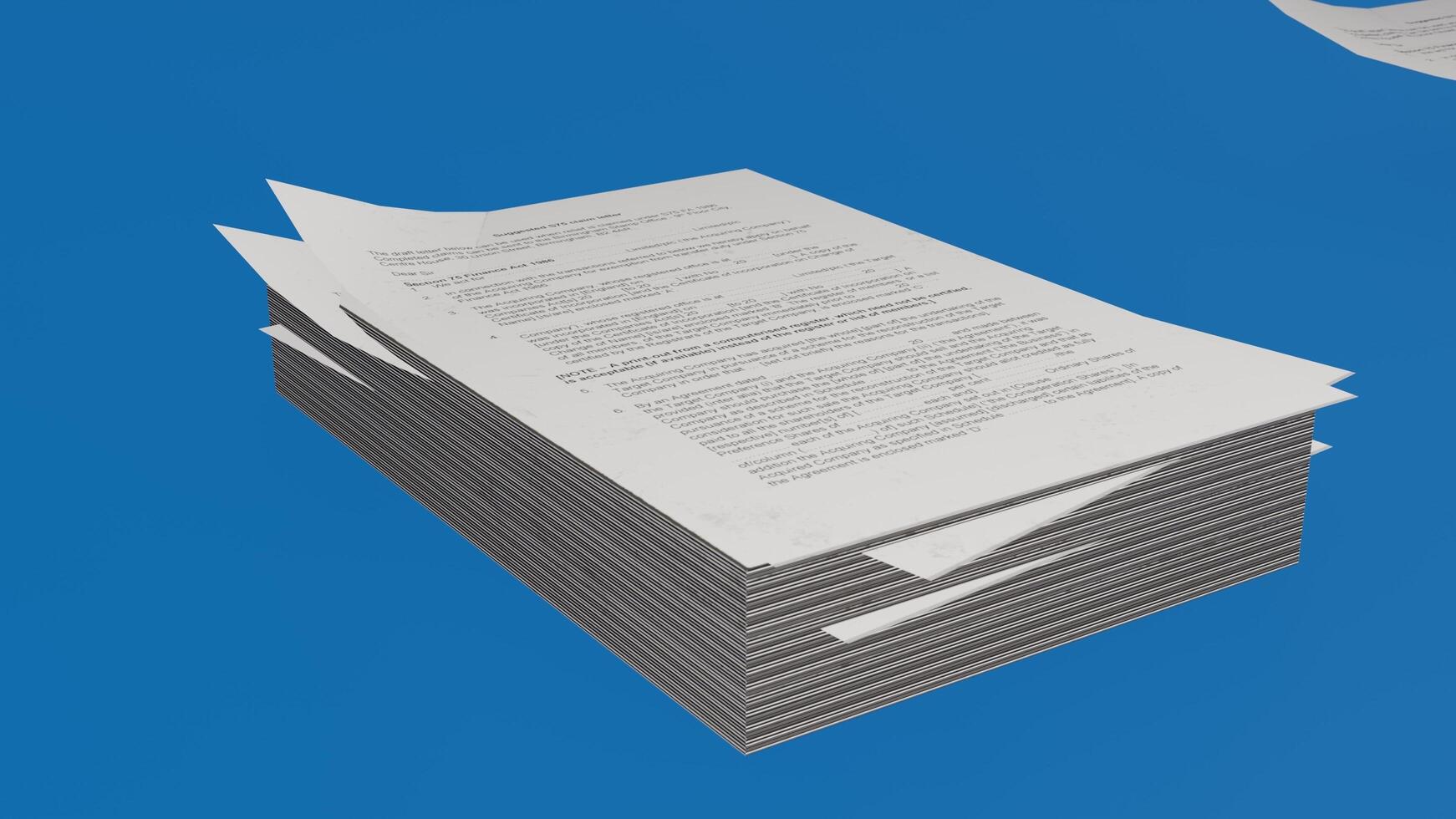 Examination Paper Stack with blue background photo