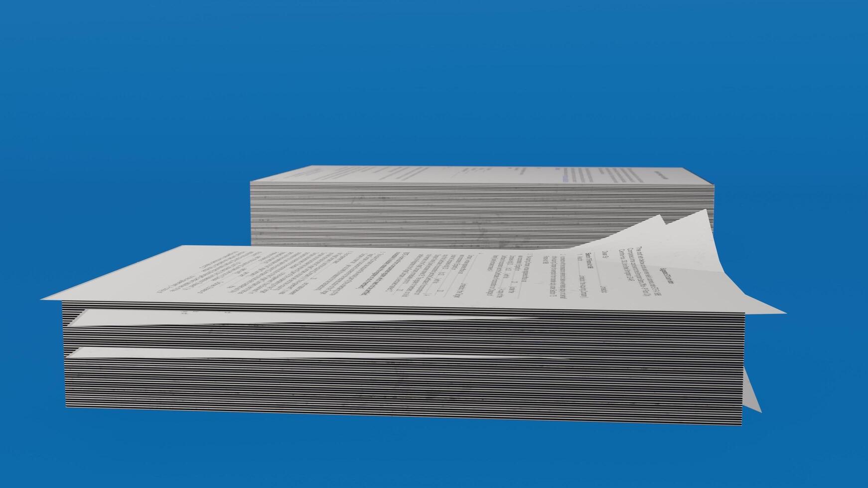 Examination Paper Stack with blue background photo