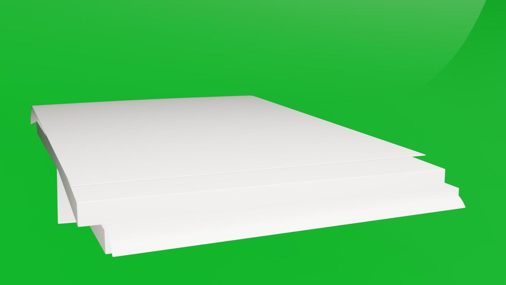 Blank Paper Stack with green background photo