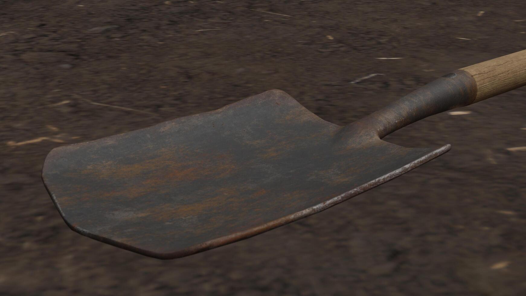 spade placed in soil 4k photos