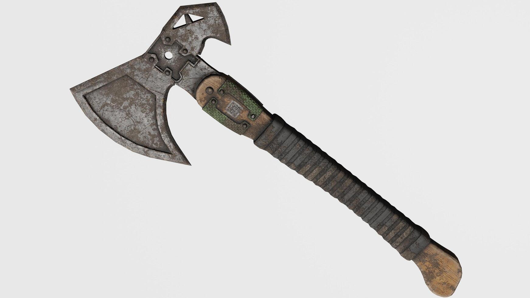 wooden axe with white background photo
