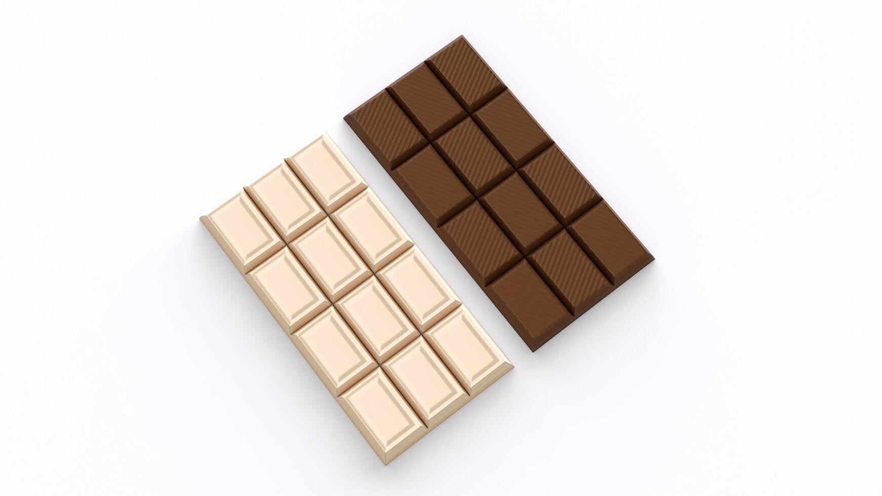 white and dark chocolate with white background photo
